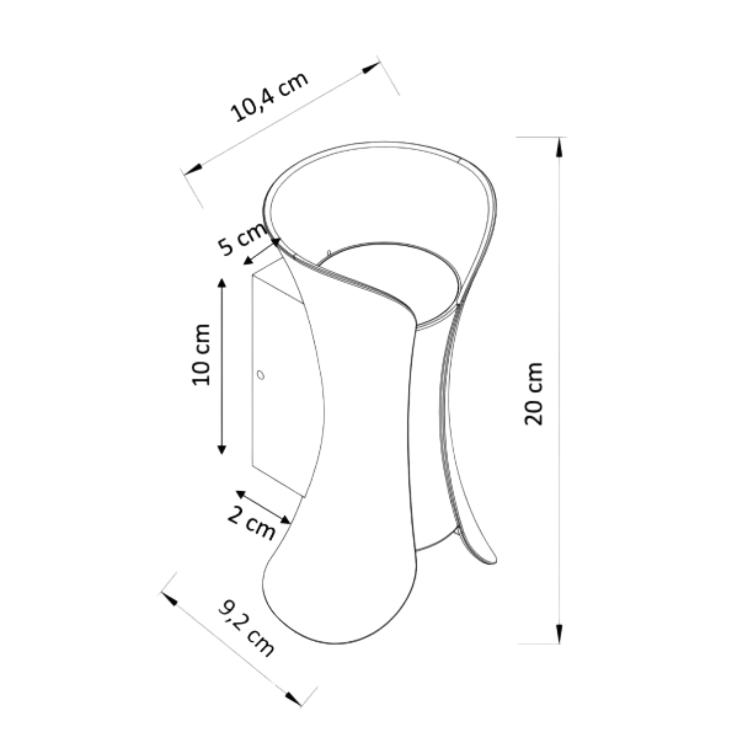 Nyvoro - Applique murale extérieure en aluminium, lumière nocturne phosphorescente, étanche IP65