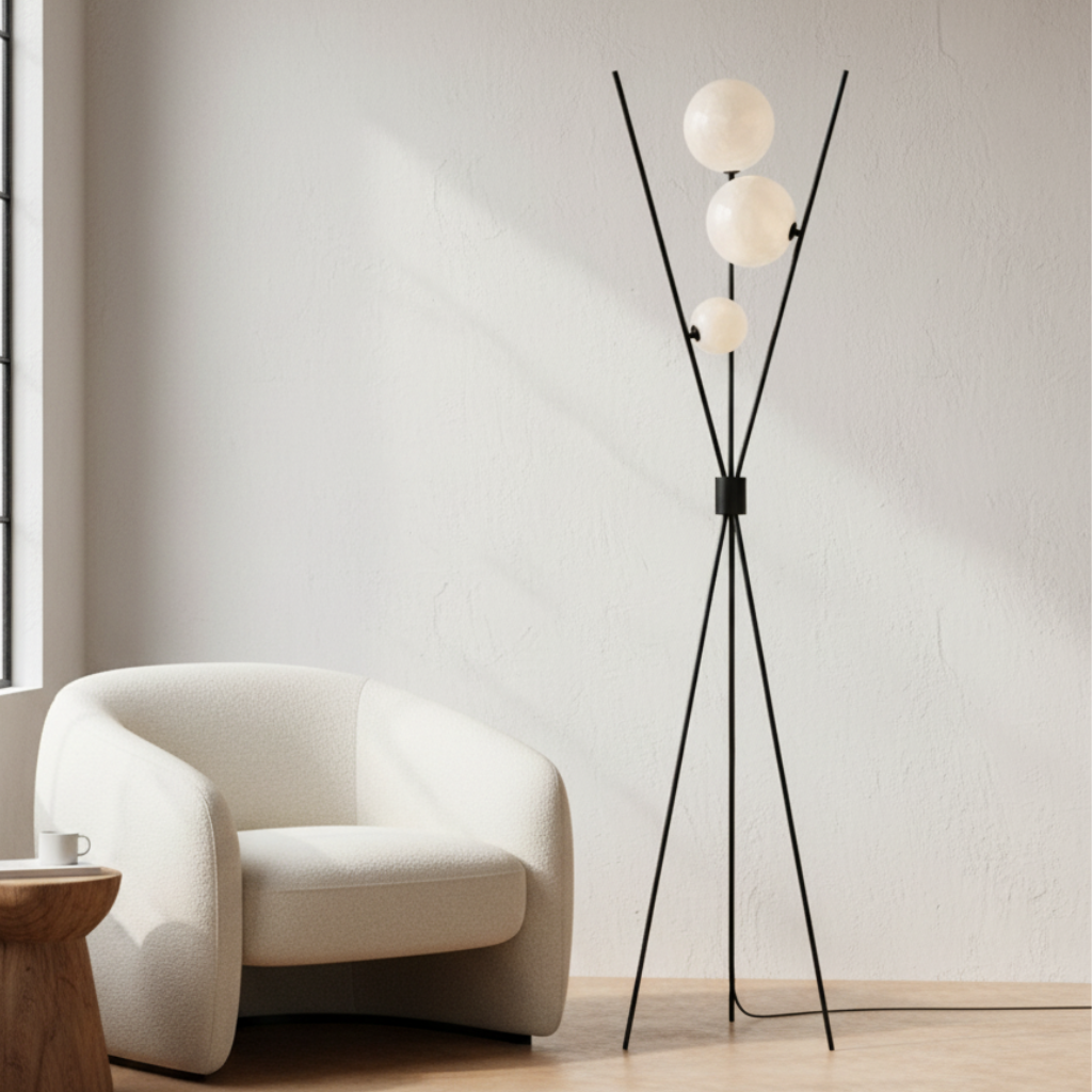 Nuvoro - Modern, szabályozható fényerejű LED holdmintás asztali és állólámpa