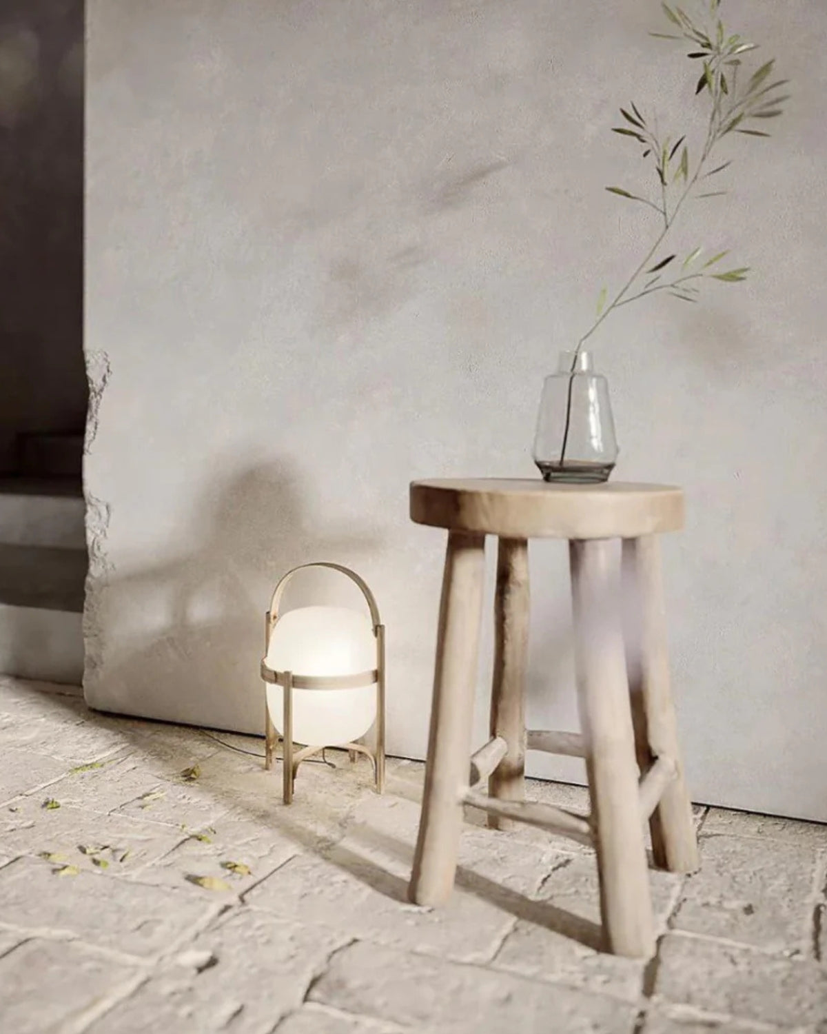 Stellavyn – Lámpara de mesa elegante de vidrio y madera