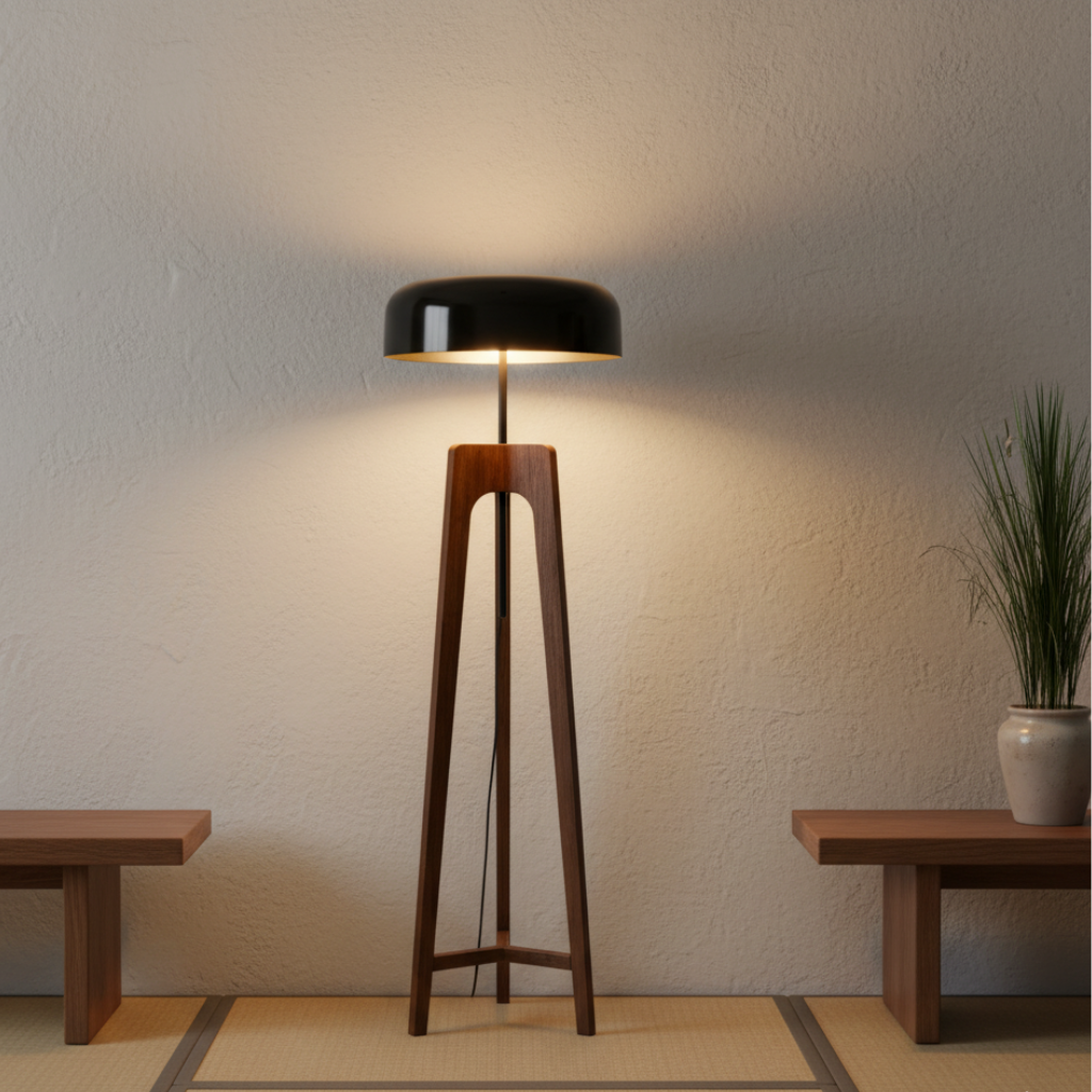 Thalorin – Moderne Trætreben Gulvlampe