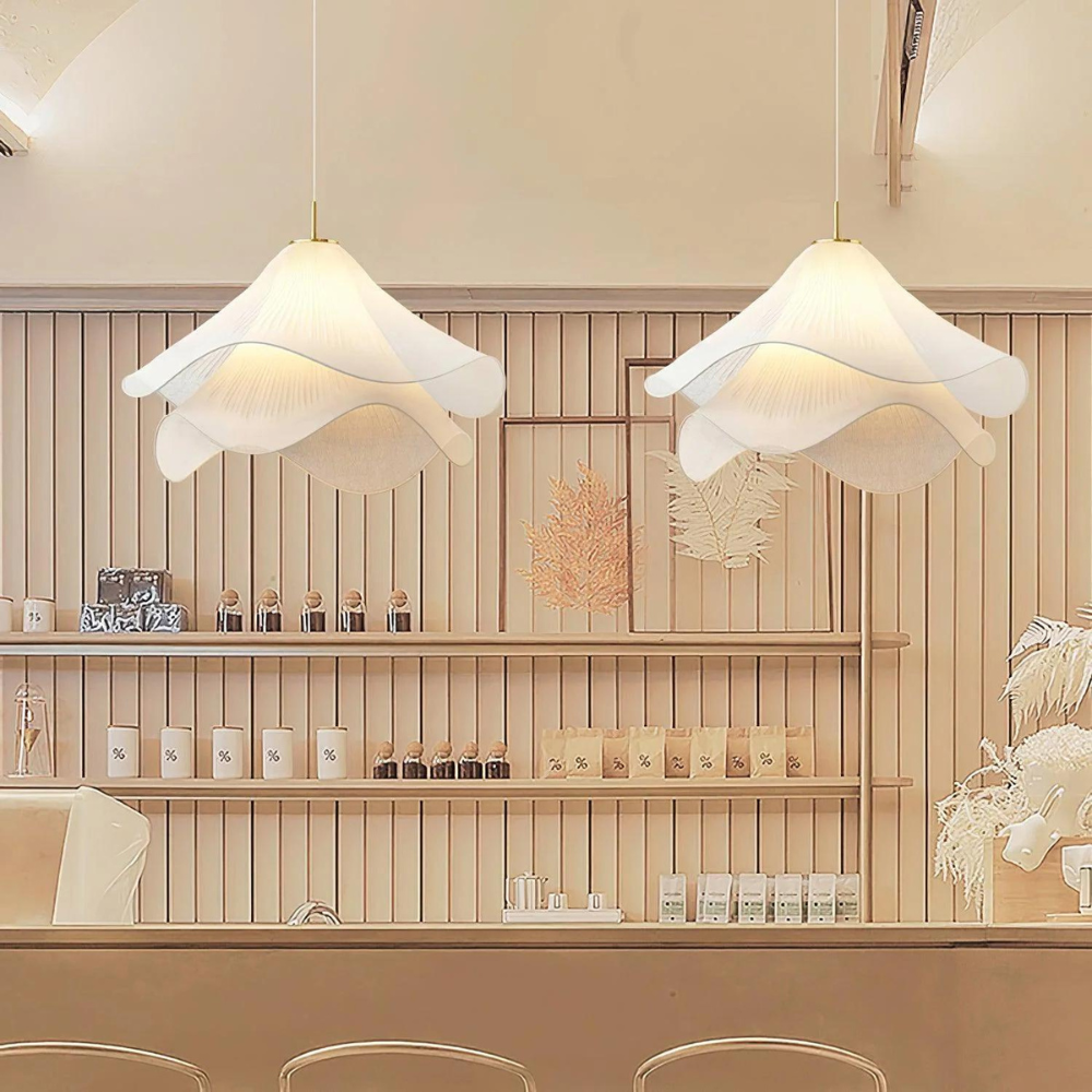 Solren - Látkový závěsný lustr ve stylu Japandi