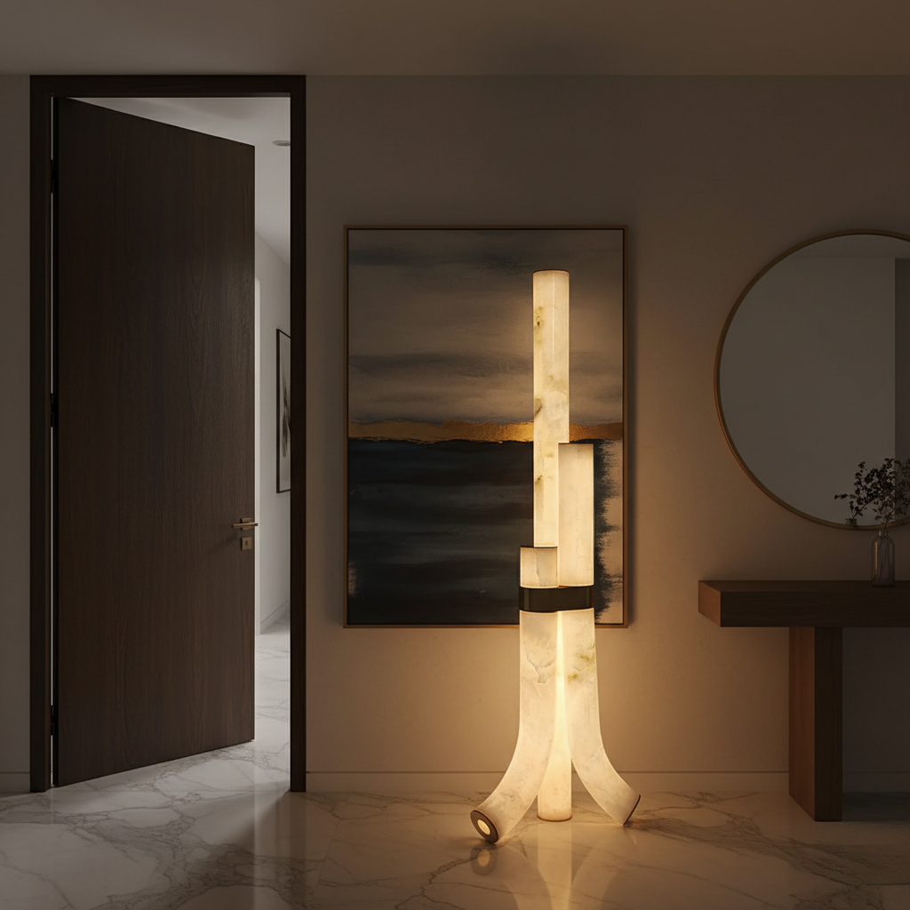 Zenthari - Lampe sur pied en laiton élégante et moderne pour salon