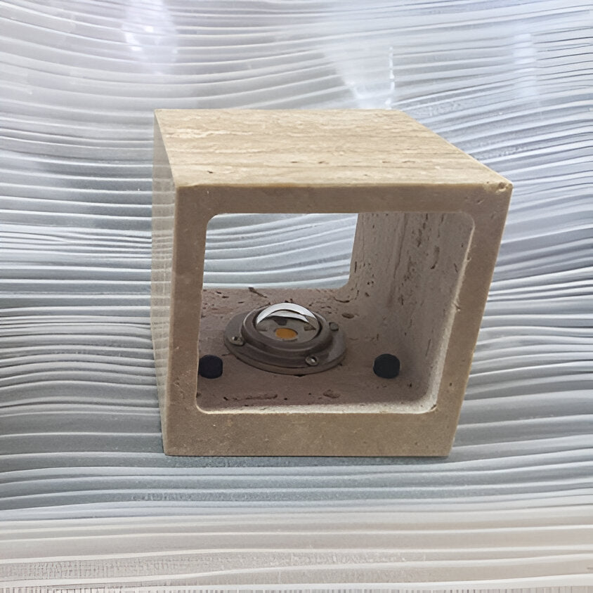 Terravix – Travertine Stone Minimalist Outdoor LED Wall Light