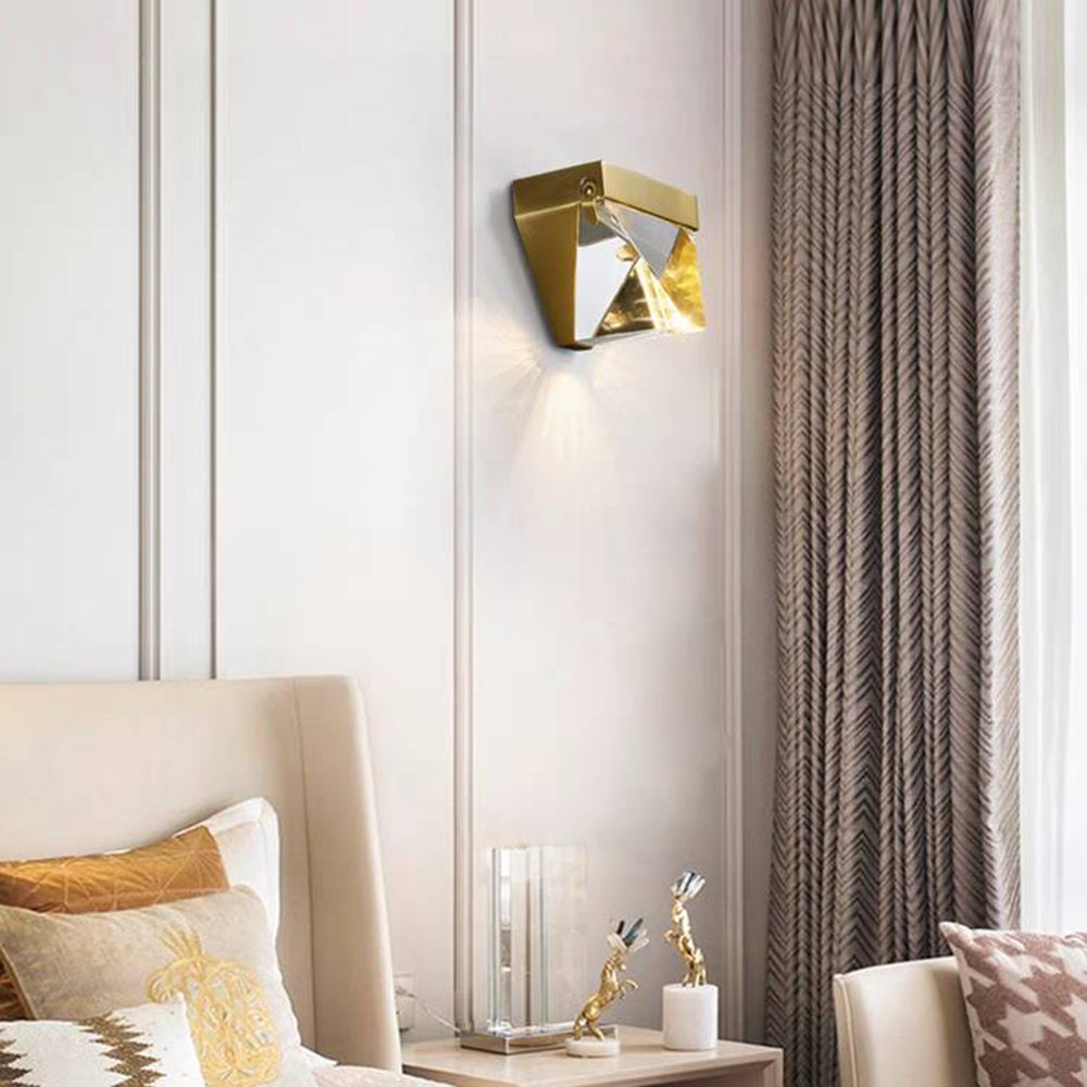 Draevin - Applique murale extérieure étanche en métal en forme de diamant avec cristal, indice de protection IP65