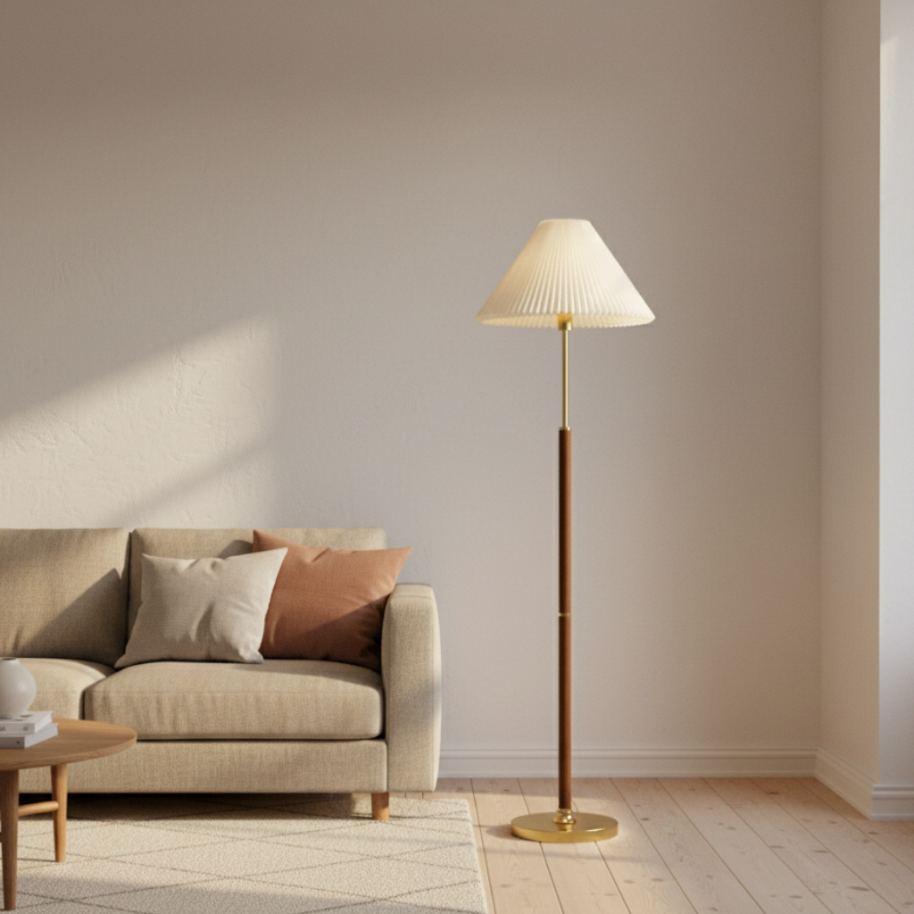 Selunari – Lampada da terra moderna in carta di riso