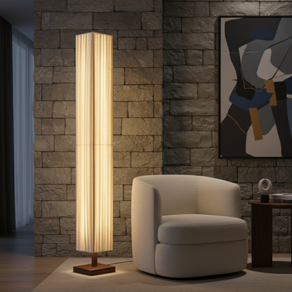 Renashi – Moderne japansk gulvlampe med varmt LED-lys