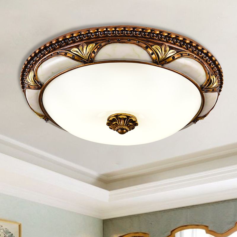 Alvaris – Lámpara de techo LED vintage con diseño floral en latón
