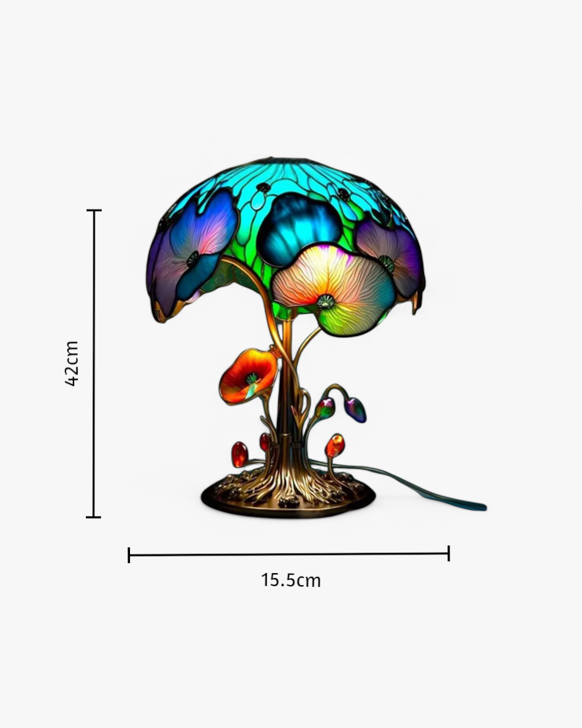 Floravynne – Handcrafted Resin Mushroom Lamp with Vibrant Floral Design and Soothing Ambient Light