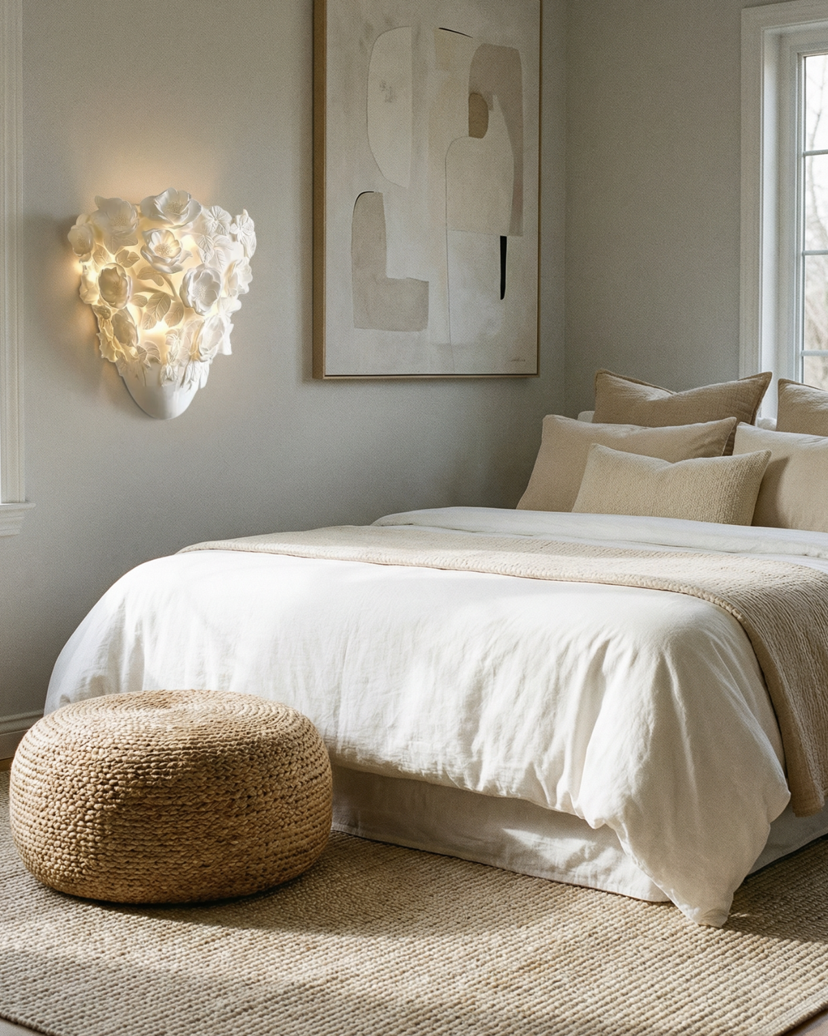 Roselune – Applique murale minimaliste florale sculpturale