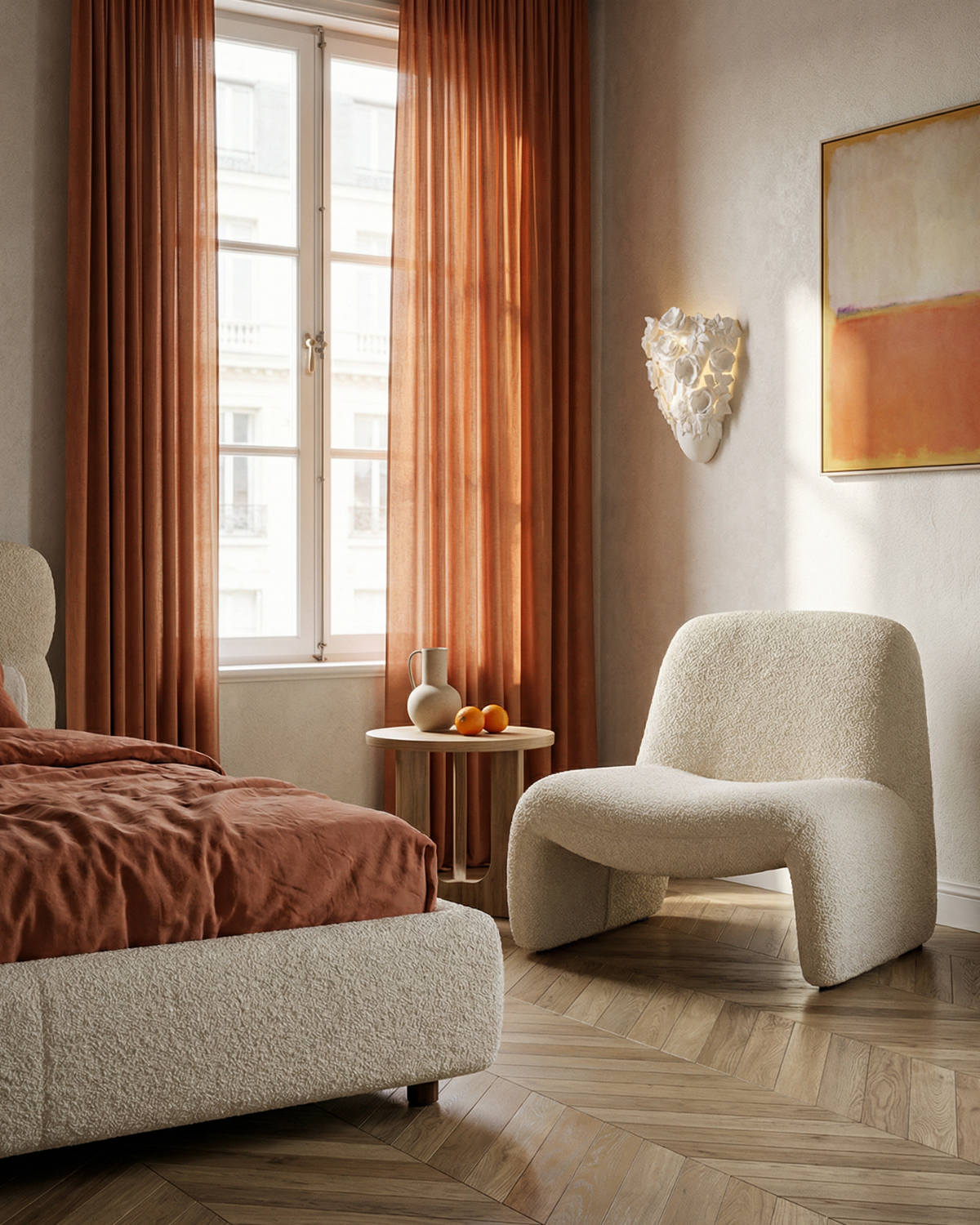 Roselune – Applique murale minimaliste florale sculpturale