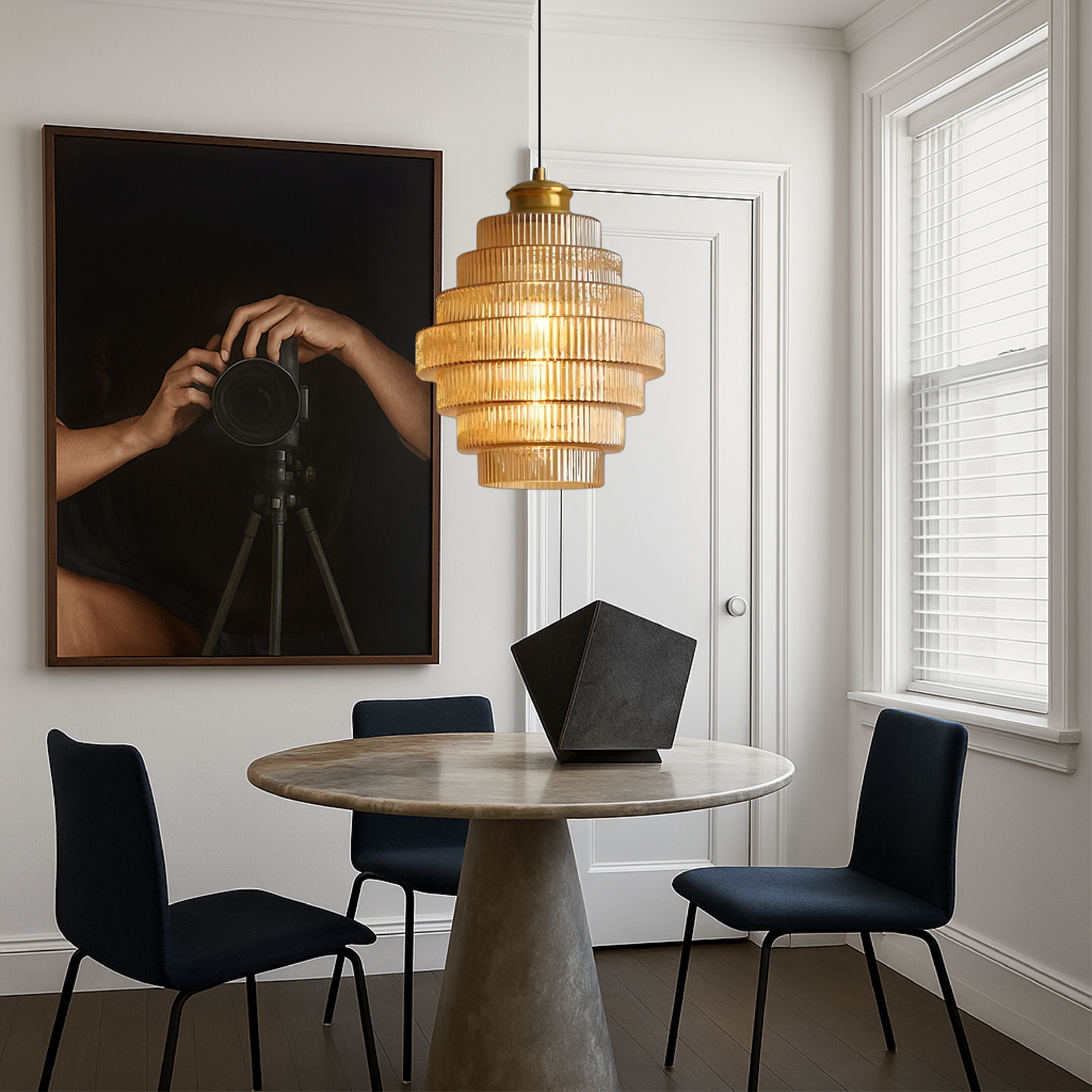 Vindan - vintage závěsná lampa s vrstveným sklem