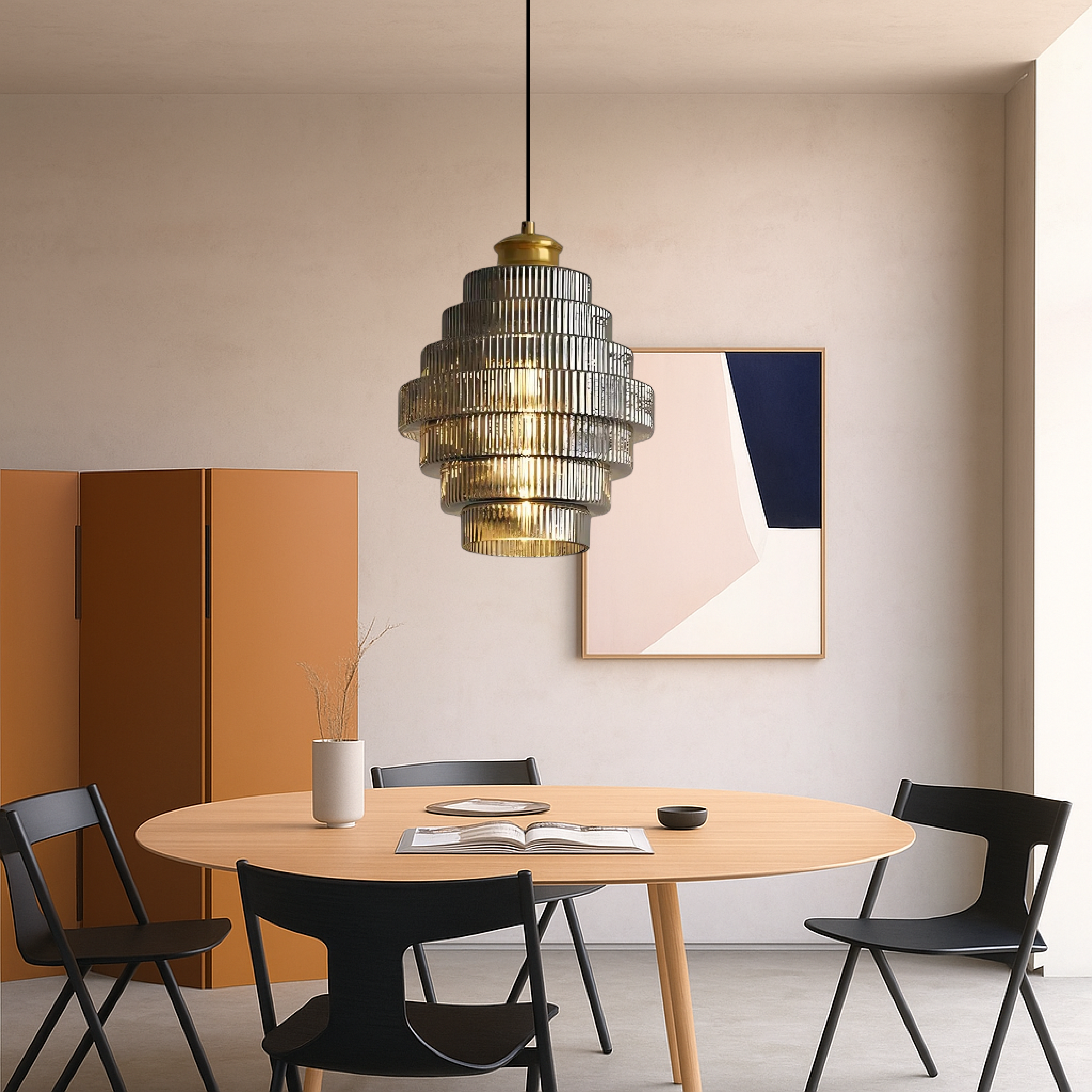 Vindan - vintage závěsná lampa s vrstveným sklem