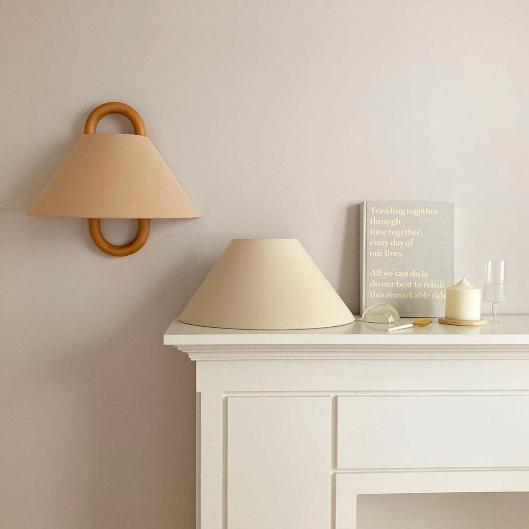 Dormen - Solid Wood Pleated Semi Circle Wall Sconce Lamp