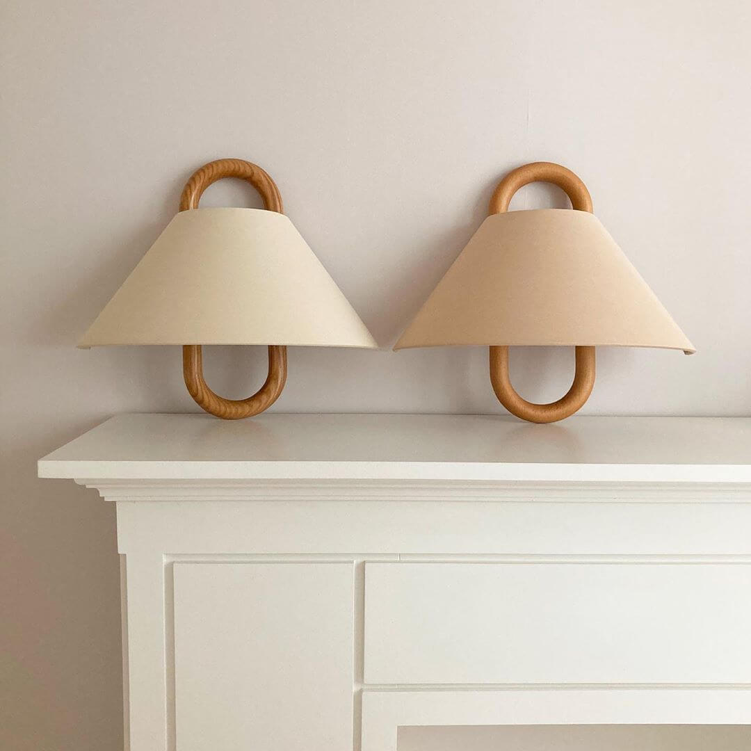 Dormen - Solid Wood Pleated Semi Circle Wall Sconce Lamp