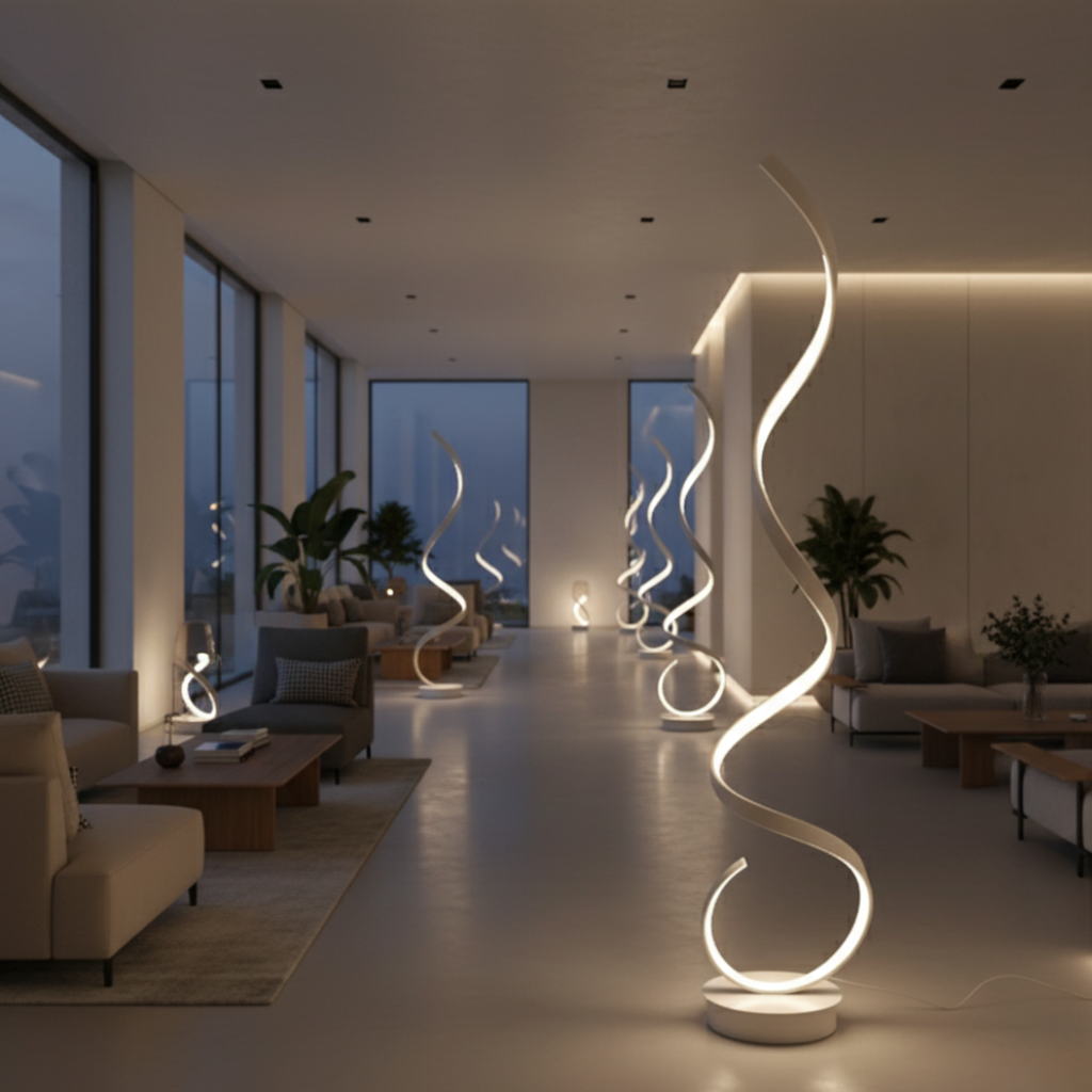 Spiravax - Modern, fényerőszabályozható LED csigalámpa nappaliba