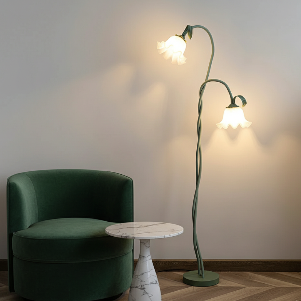 Bloomari - Elegáns, modern zöld matt állólámpa nappaliba