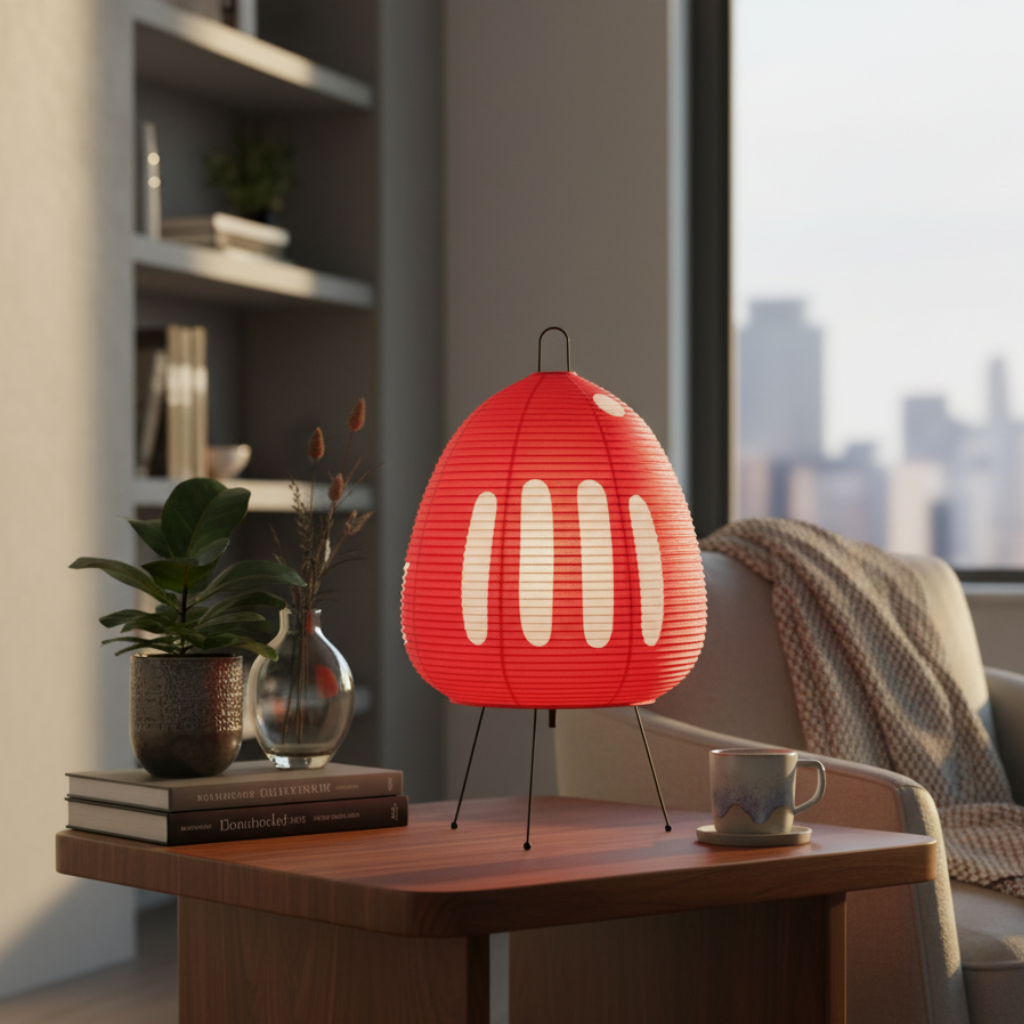 Solenrai – Lámpara de papel de arroz Wabi-Sabi para suelo y mesa