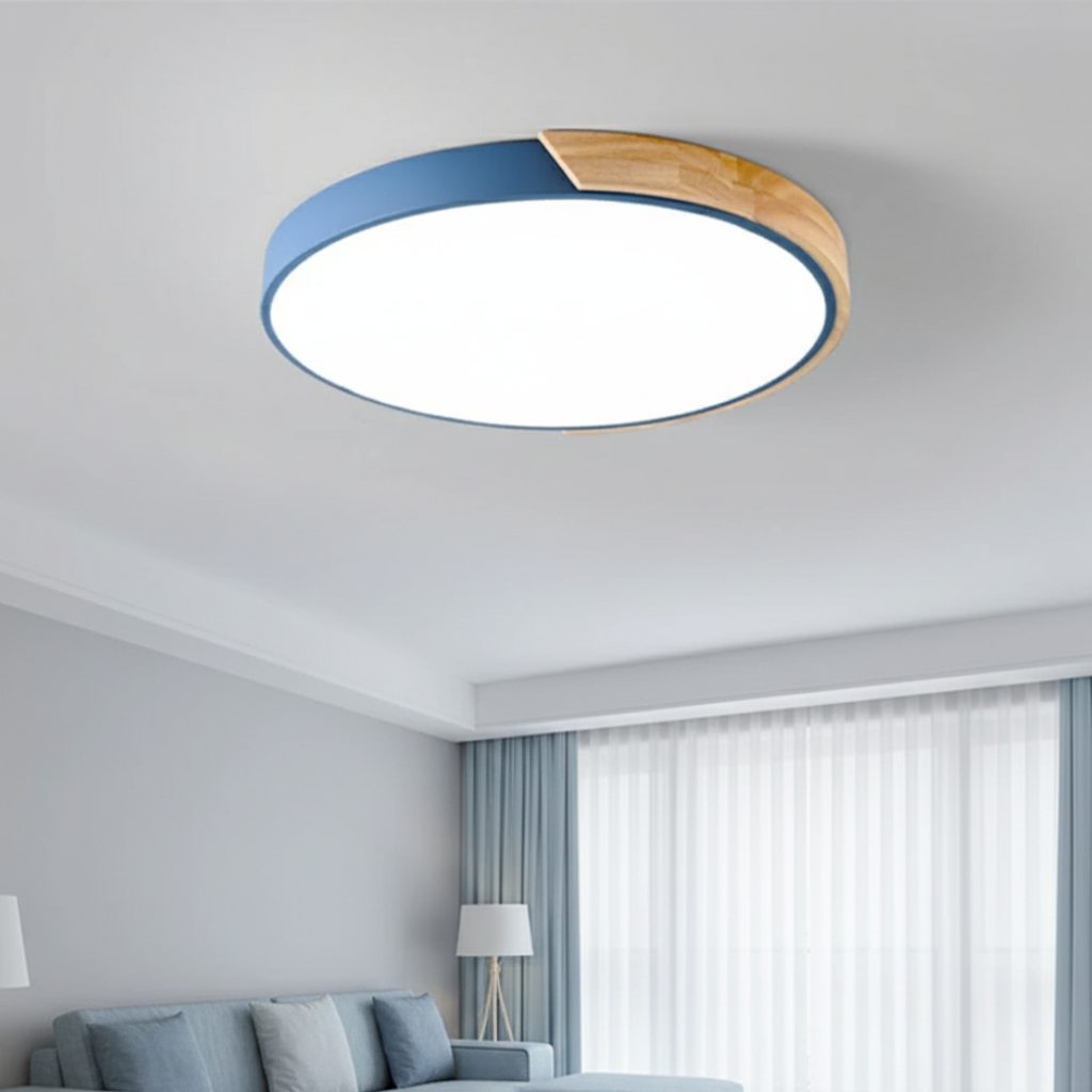 Solvani - Dřevěné stropní svítidlo zapuštěné s nastavitelným jasem v designu Japandi