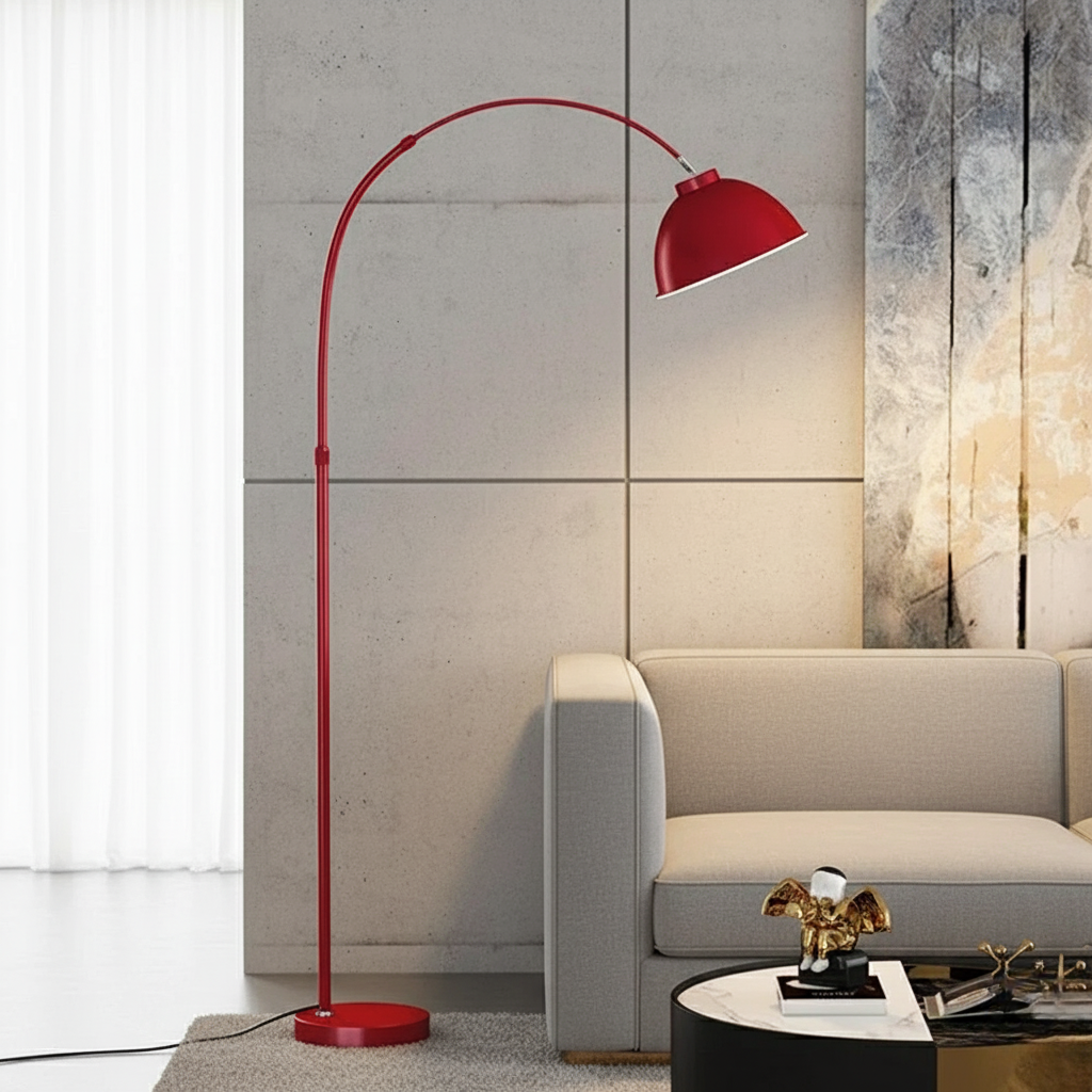 Arcalis - Stylish Modern Metal Arc Floor Lamp with Curved Shade