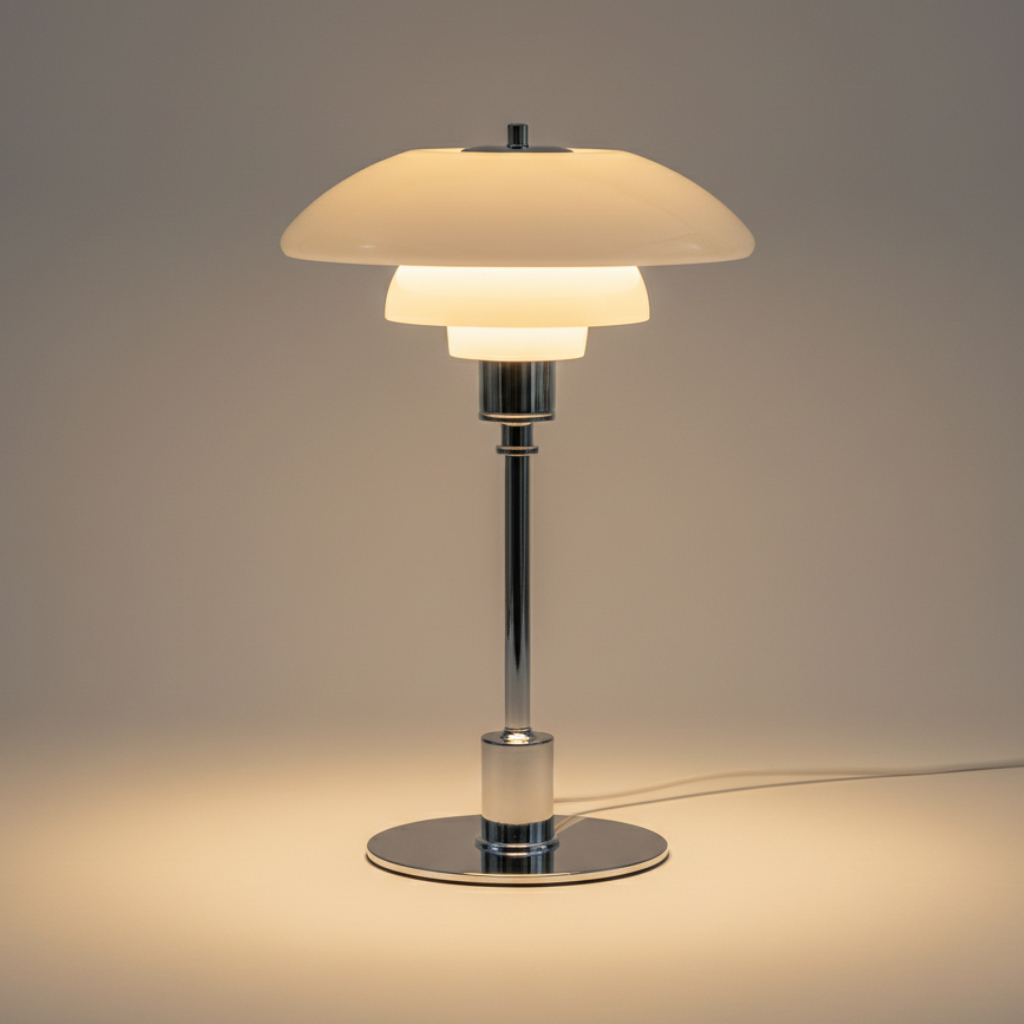 Solviane - Lampada da tavolo in vetro scandinava con illuminazione LED minimalista