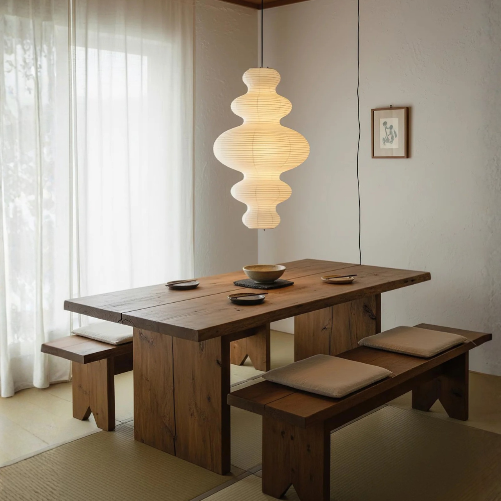 Akaria - Suspension artisanale en papier de riz pour éclairage de cuisine