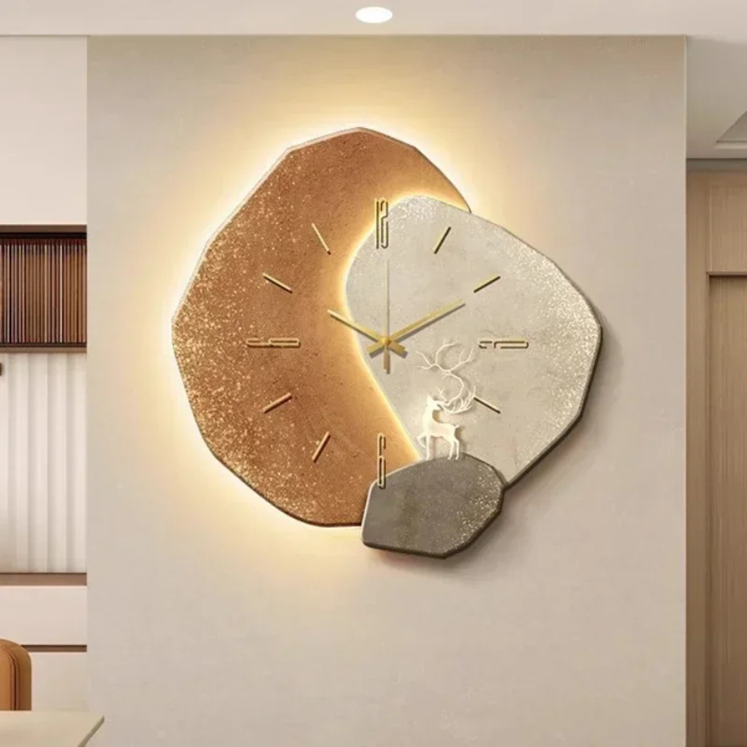 Orvessa – LED Wooden Wall Clock Modern Ambient Light