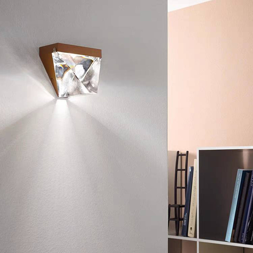 Draevin - Applique murale extérieure étanche en métal en forme de diamant avec cristal, indice de protection IP65