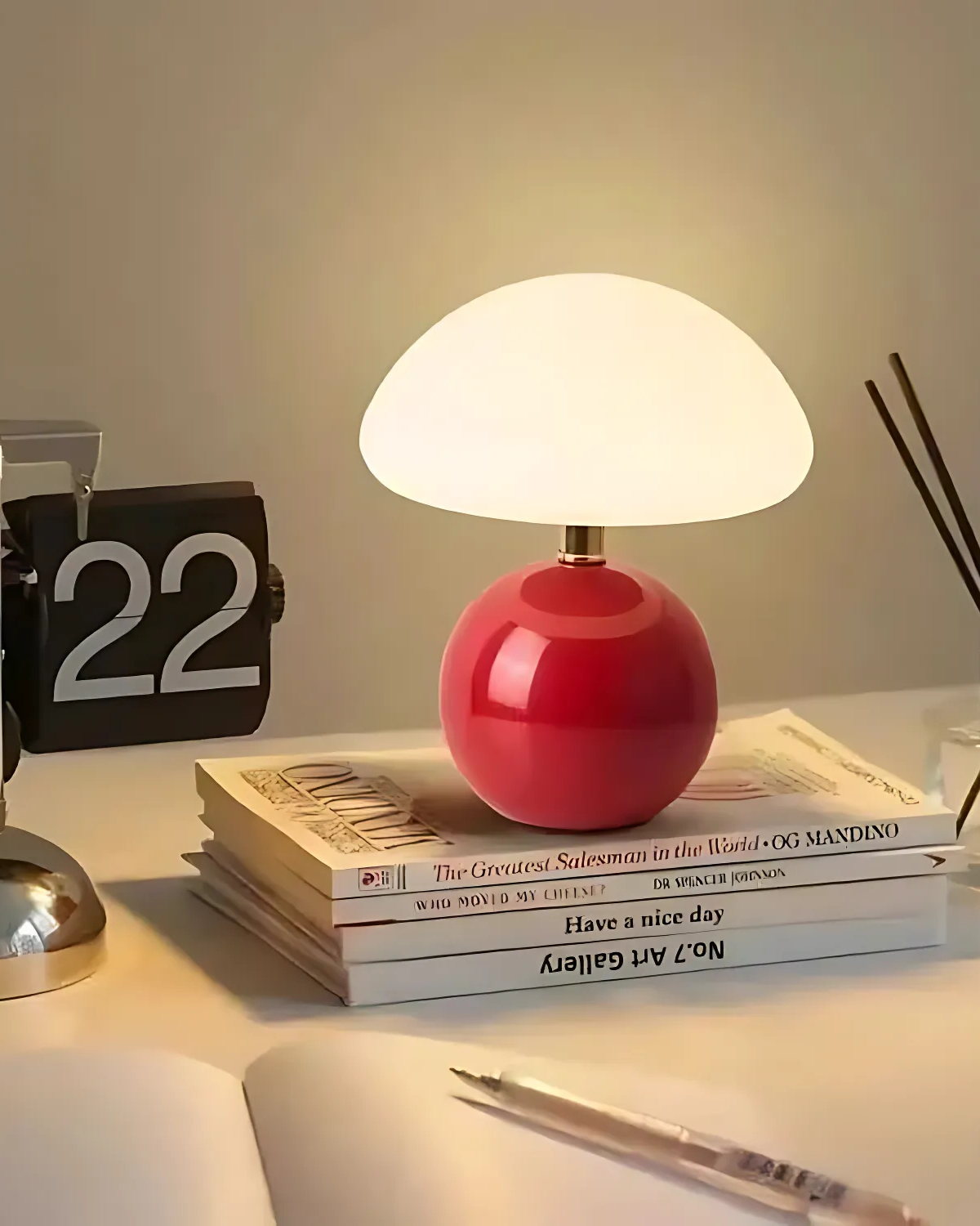 Orrynne – Lámpara de Mesa de Cerámica Elegante con Iluminación Ambiental Suave y Diseño Japandi