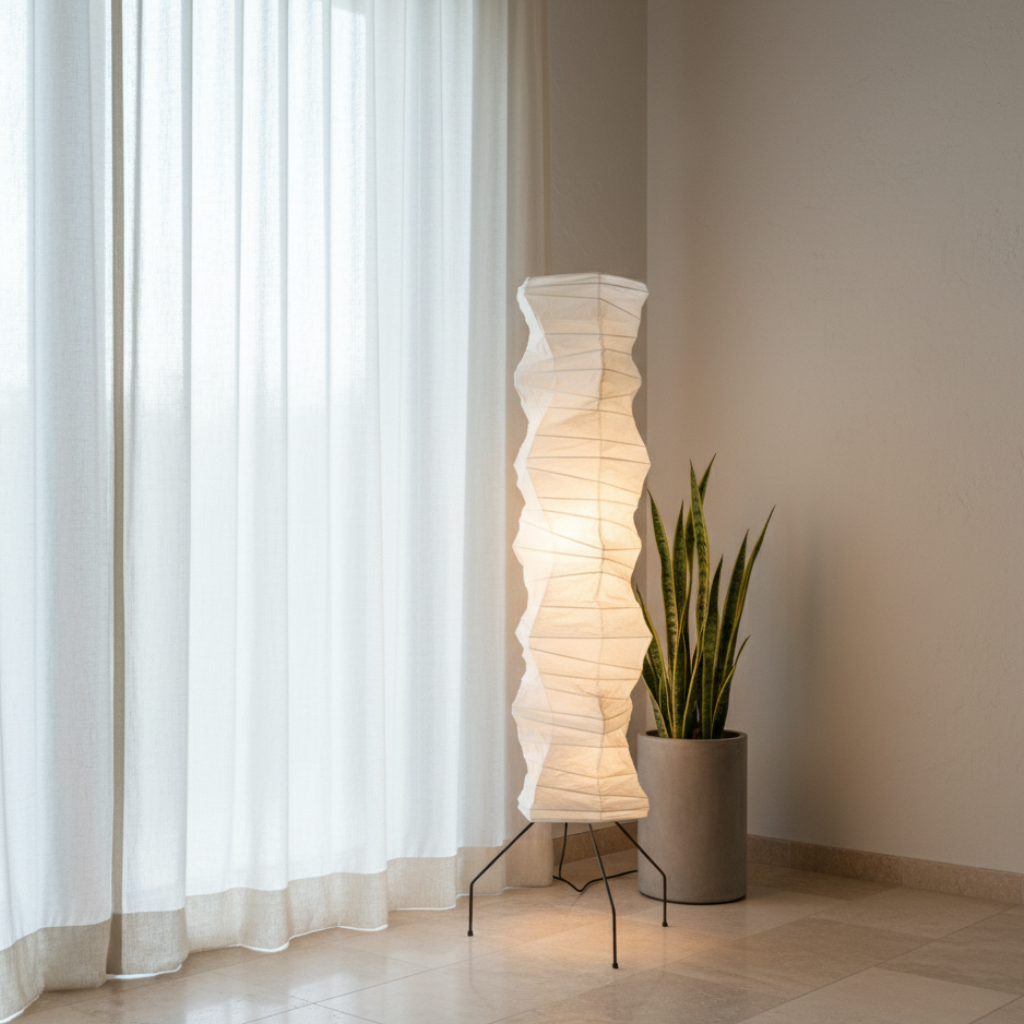 Kaoriin - Lámpara de pie japonesa moderna orgánica y elegante para sala de estar