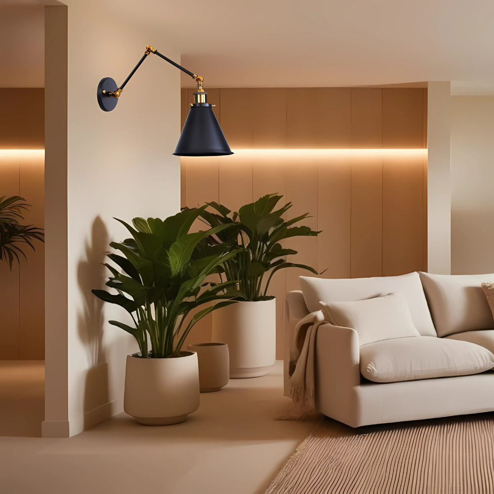 Marzellek – Lámpara de pared antigua de hierro industrial estilo retro