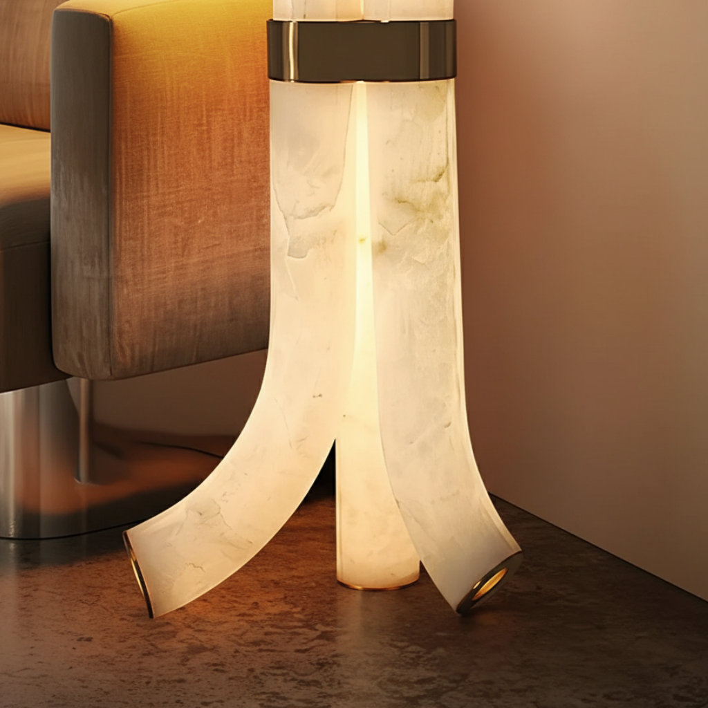 Zenthari - Elegáns, modern réz állólámpa nappaliba