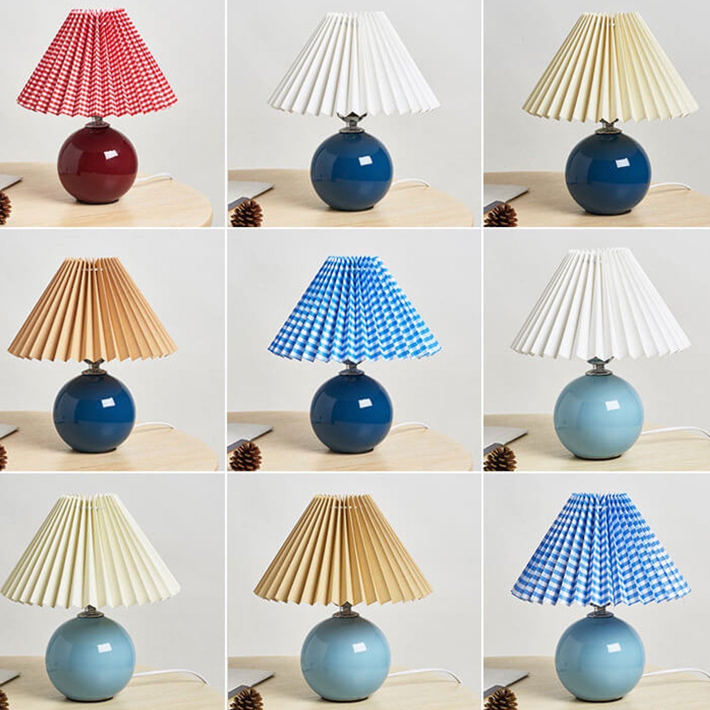 Lasson – Lampada da Tavolo Pieghettata in Ceramica Nordica a Luce Singola