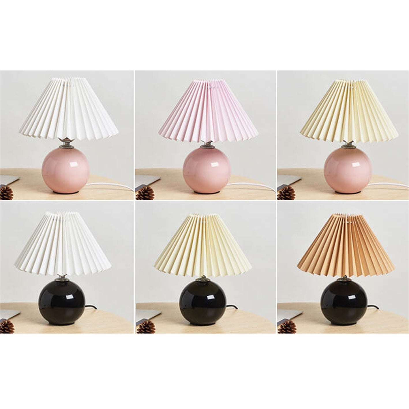 Lasson – Lampada da Tavolo Pieghettata in Ceramica Nordica a Luce Singola