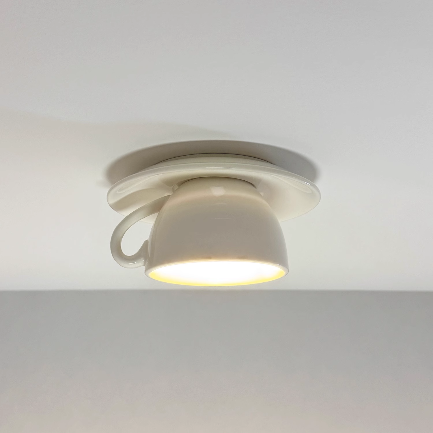 Valentin – Modern Ceiling Light Ceramic Coffee Cup Design Blue Pink Yellow