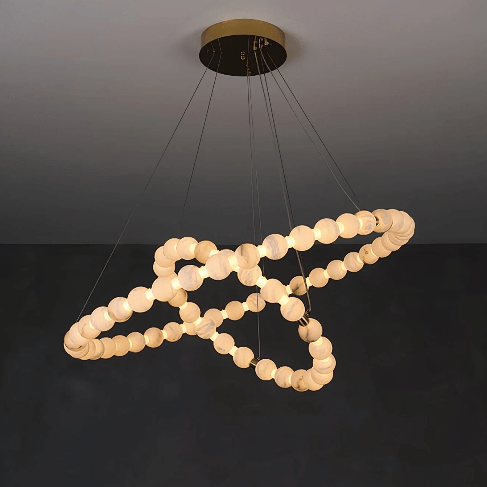 Duvera - Lustre moderne à LED à double anneau