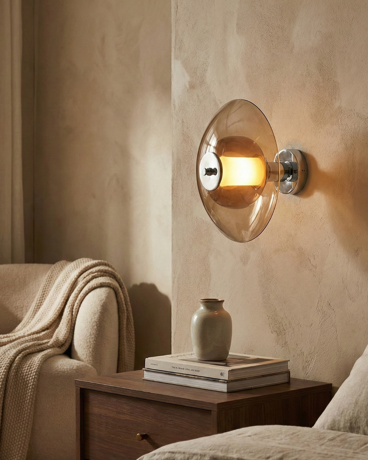 Opalienne – Lámpara de pared minimalista escultórica opalina