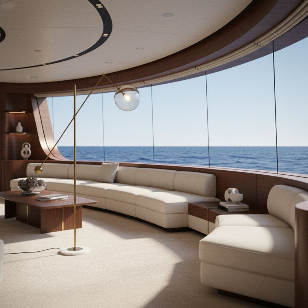 Equinari - Elegáns Arany Íves Állólámpa Modern Nappali Díszítéséhez