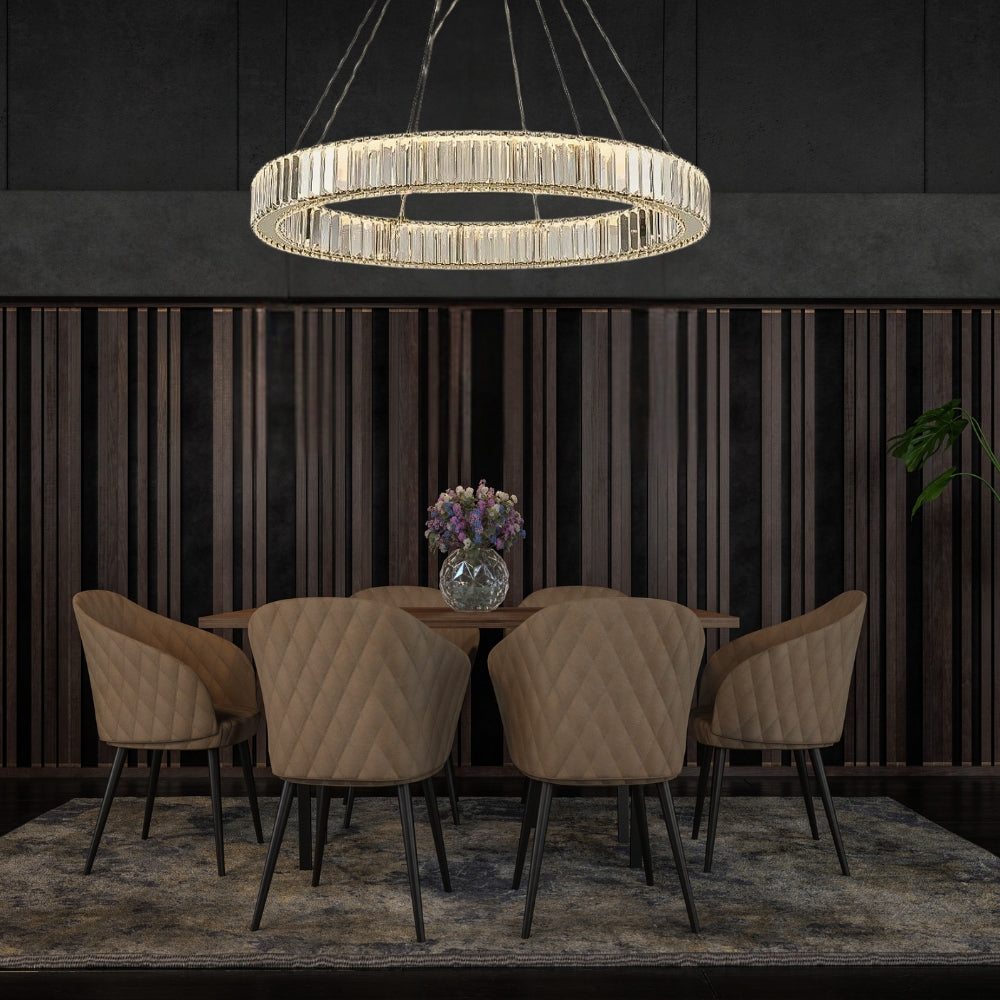 Elaris - Lampadario a cristalli a forma di anello nordico