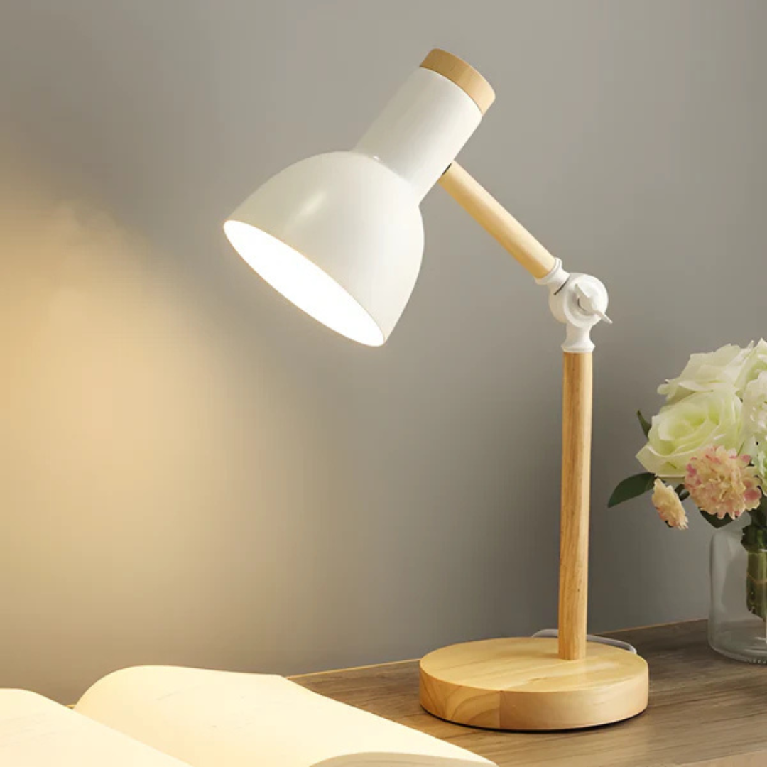 Velorienn – Justerbar LED Bordlampe i Træ og Metal