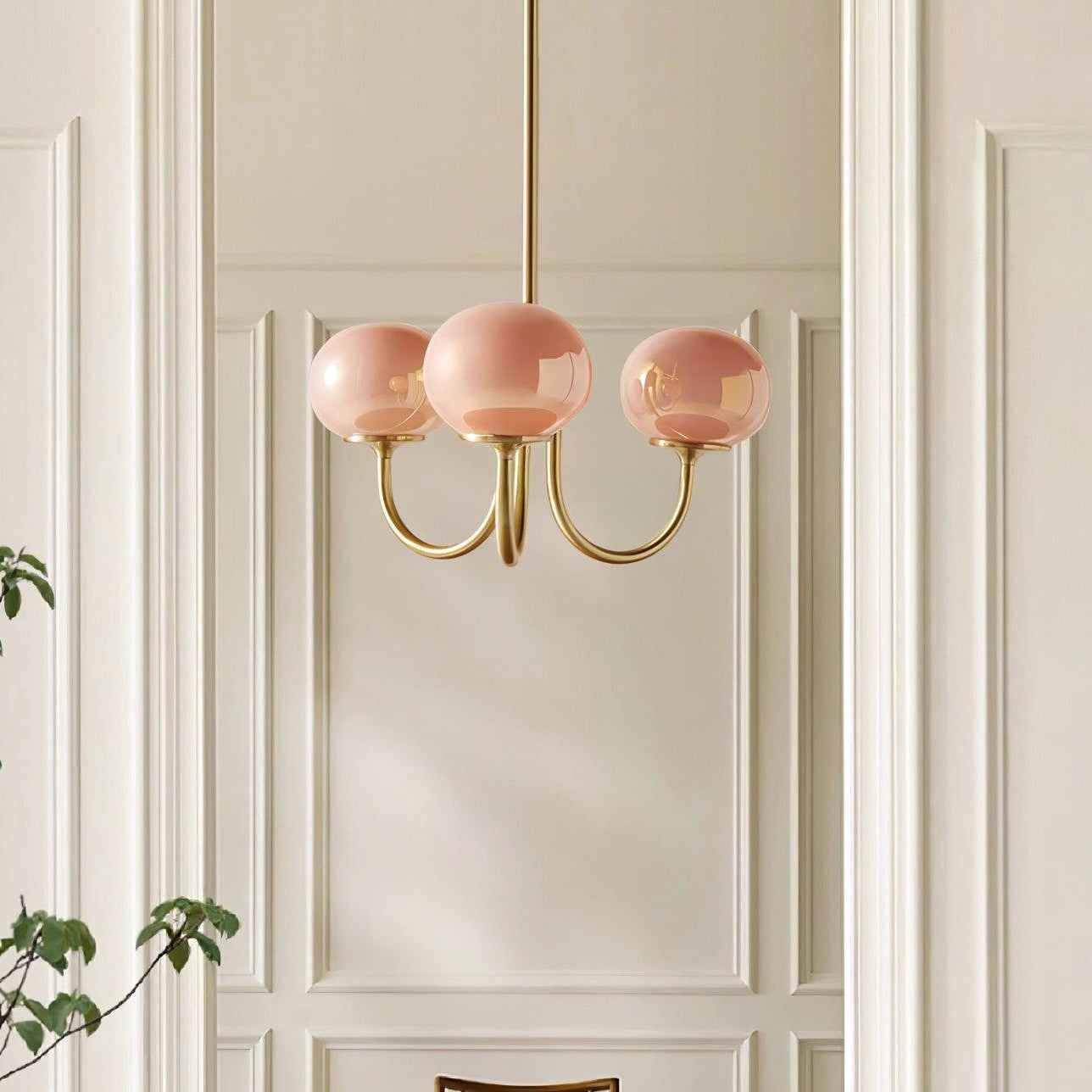 Piora - Pink Glass Bubble Chandelier