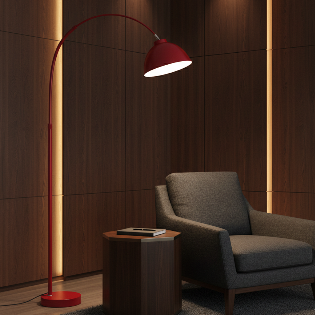 Arcalis - Stylish Modern Metal Arc Floor Lamp with Curved Shade