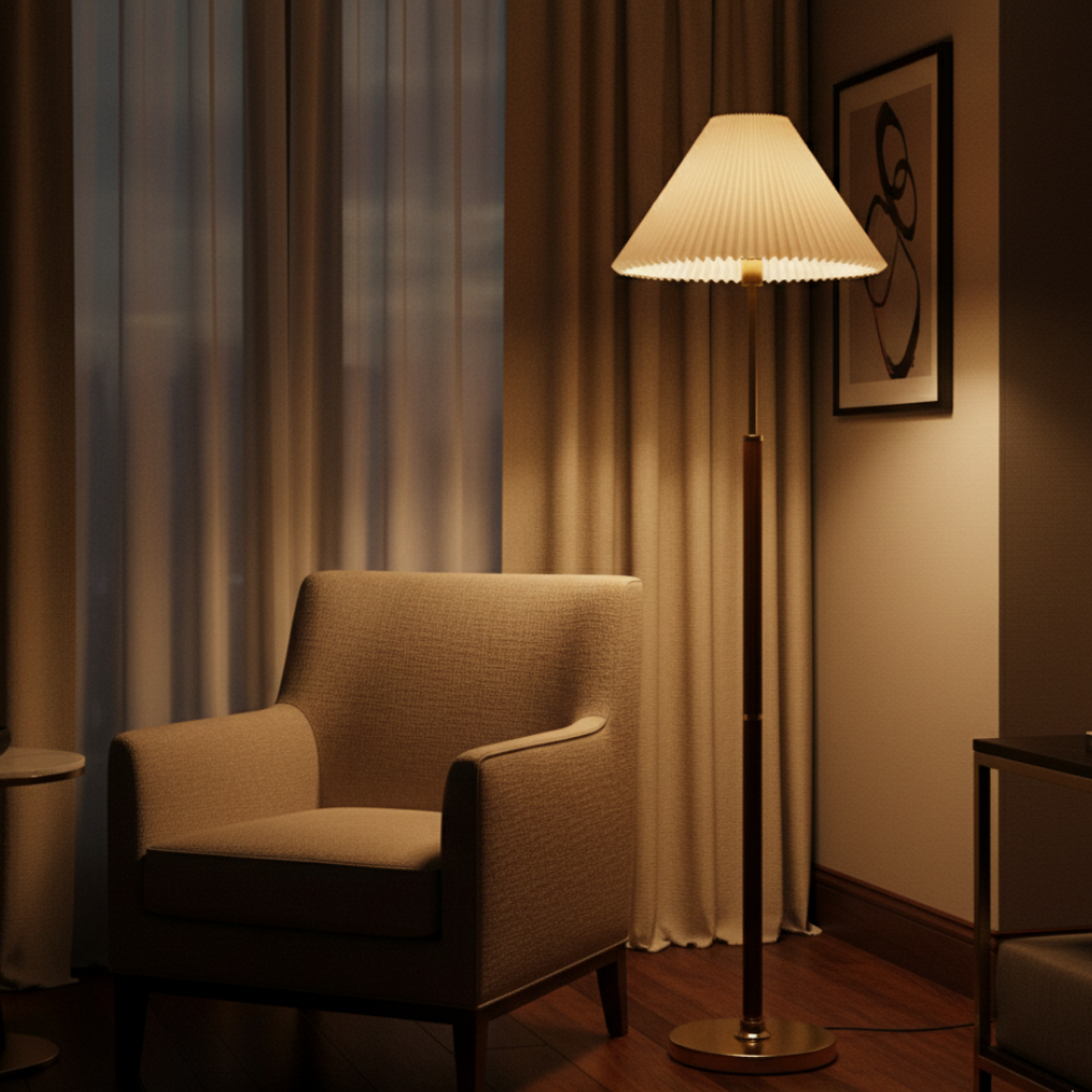 Selunari – Lampada da terra moderna in carta di riso