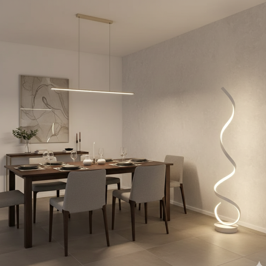 Spiravax - Modern, fényerőszabályozható LED csigalámpa nappaliba