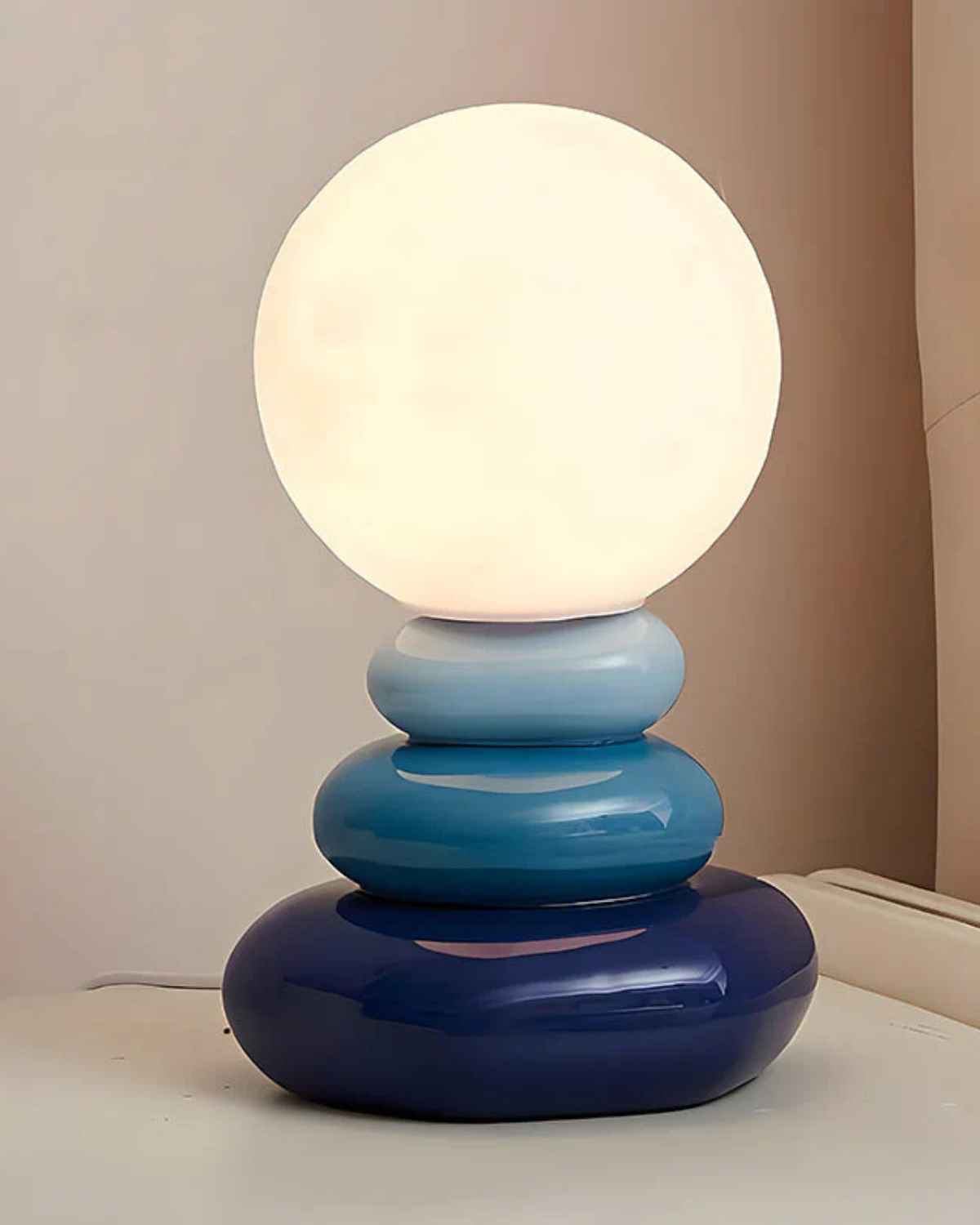 Ceravynne – Lámpara de mesa elegante de vidrio y cerámica con luz ambiental suave para decoración moderna y japandi