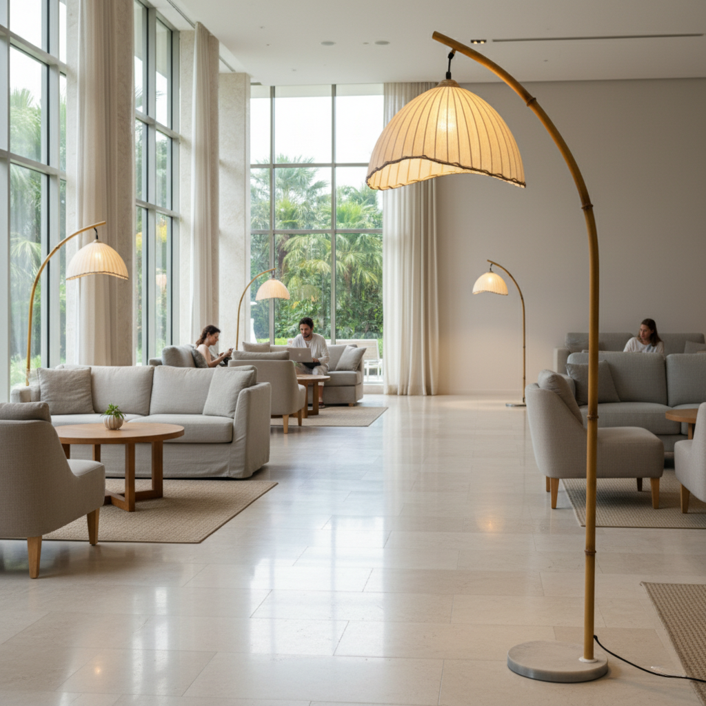 Takurai - Elegáns természetes bambusz állólámpa nappali díszítéséhez