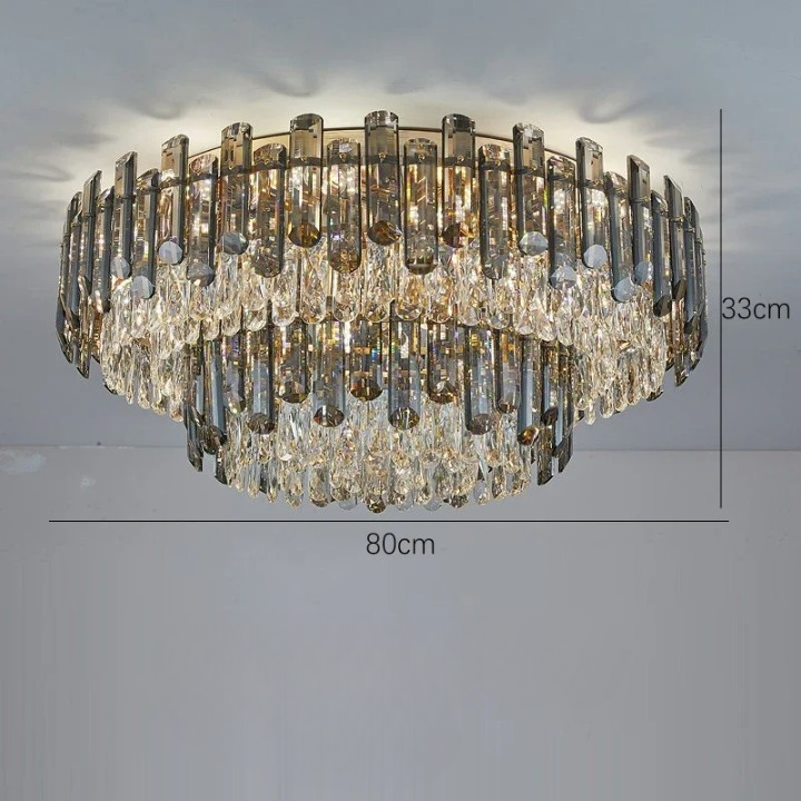 Aurevella – Gold Crystal Ceiling Chandelier