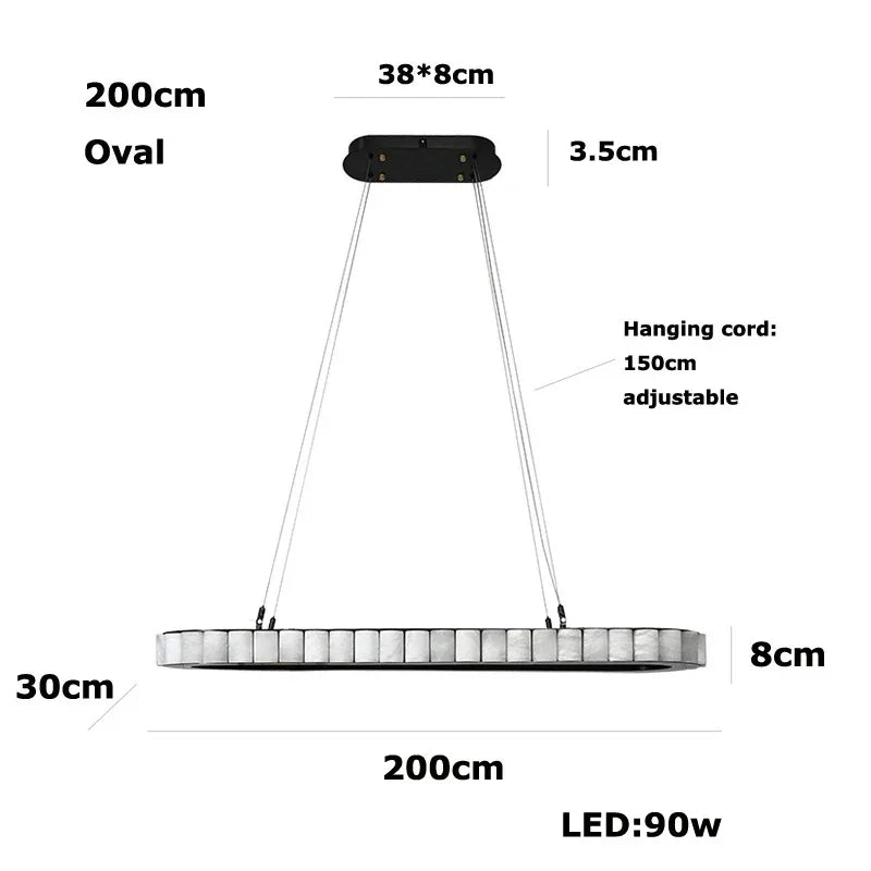 Ovallure – Kortárs ovális márvány függeszték csillár