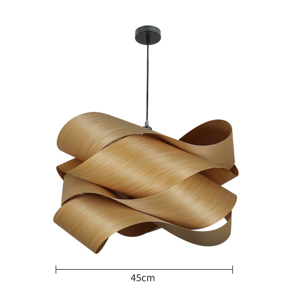 Virelune - Lámpara colgante moderna de madera irregular para cocina
