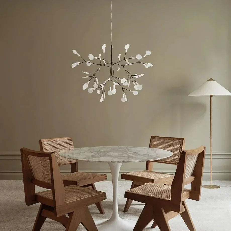 Velunara- Lámpara de araña minimalista con globo de vidrio esmerilado