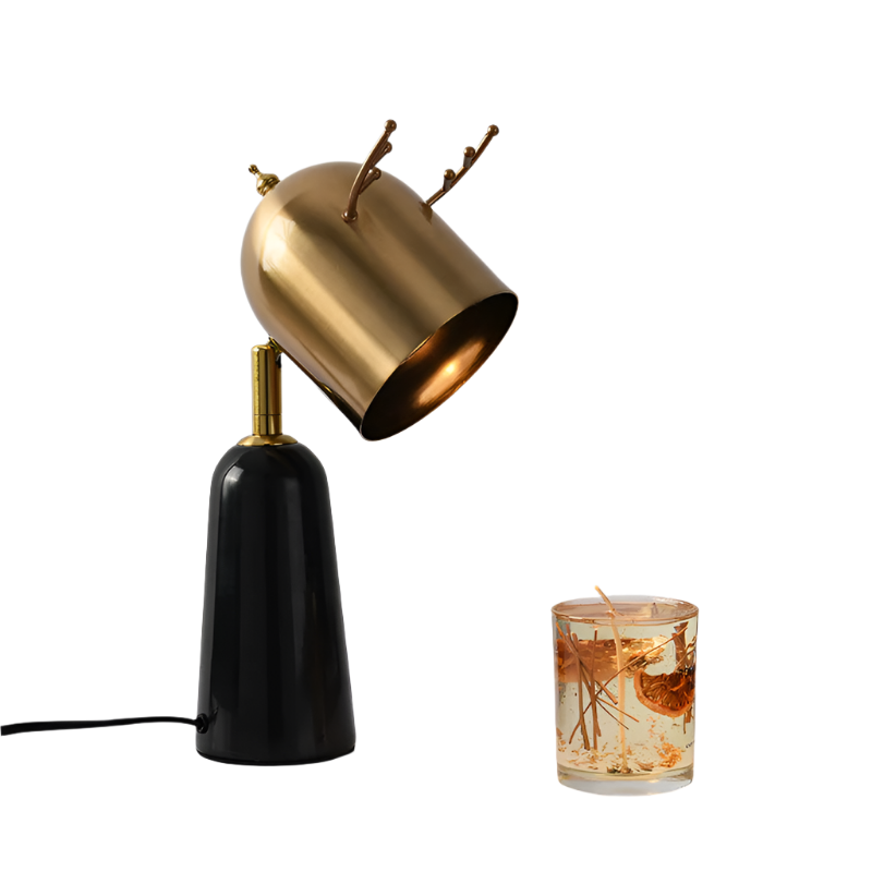 Vaelric - Északi Szarvasagancs Vas Márvány Olvadó Viasz Asztali Lámpa